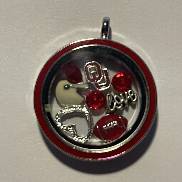 Oklahoma Sooners NCAA Memory Charm Locket w/ 22 IN chain NEW - Picture 3 of 5